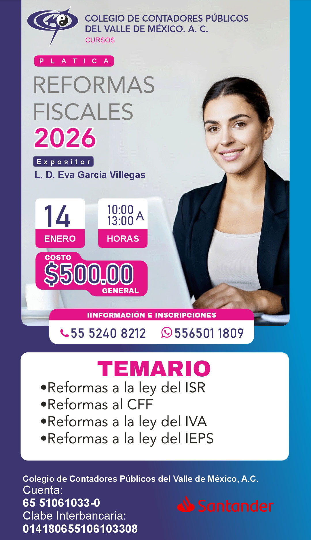 Platica Reformas Fiscales 2026 | CCPVMEX